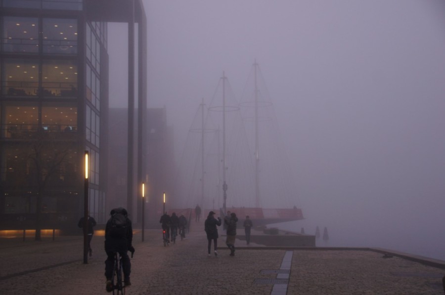 Olafur Eliasons bridge in fog